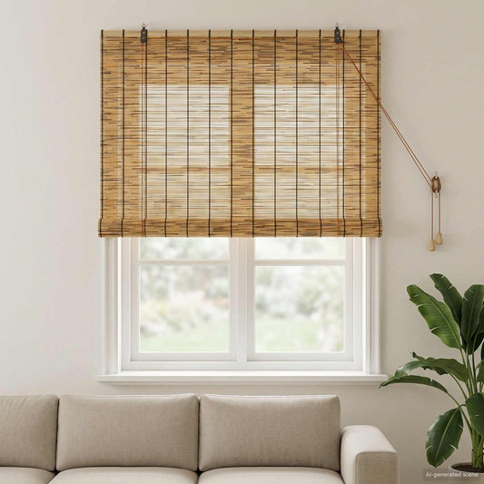 vidaXL Roller Blind Brown 120 x 160 cm Reed