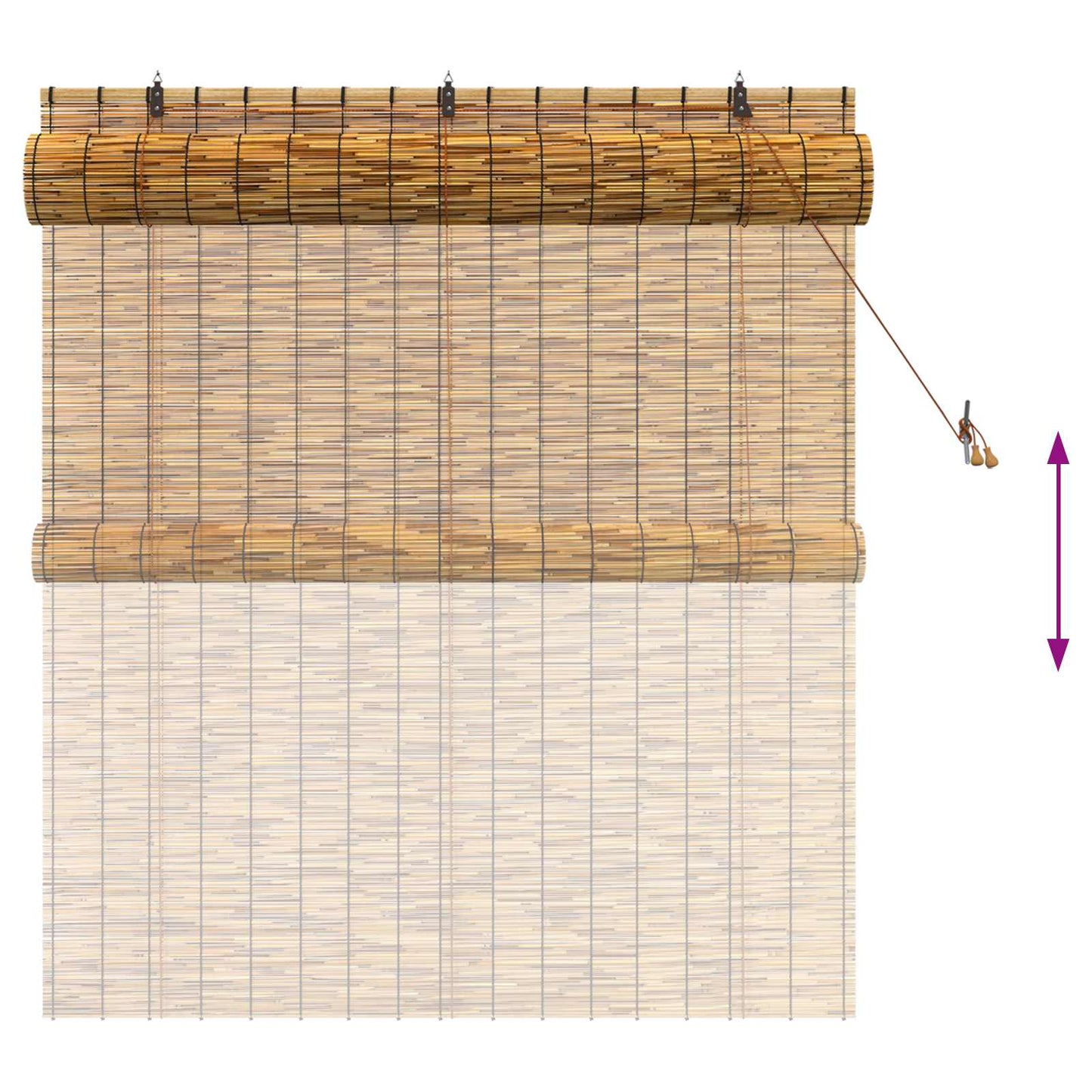 vidaXL Roller Blind Brown 140 x 160 cm Reed