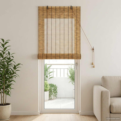 vidaXL Roller Blind Brown 60 x 220 cm Reed