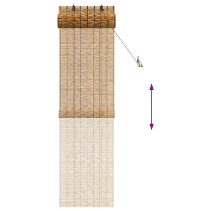 vidaXL Roller Blind Brown 60 x 220 cm Reed