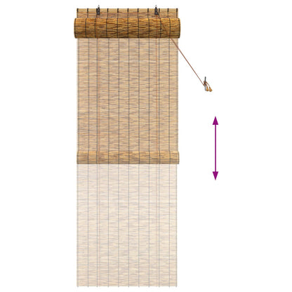 vidaXL Roller Blind Brown 80 x 220 cm Reed