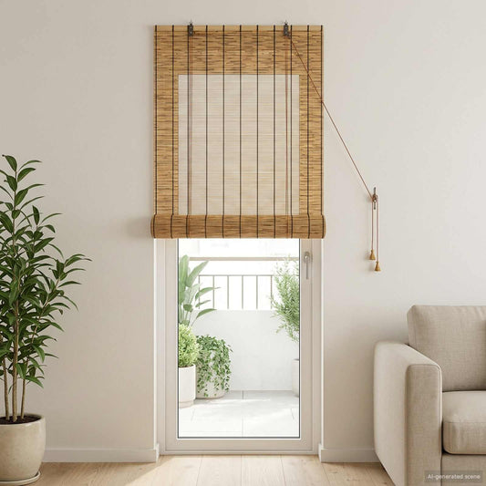vidaXL Roller Blind Brown 100 x 220 cm Reed