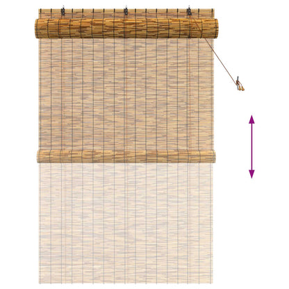 vidaXL Roller Blind Brown 140 x 220 cm Reed