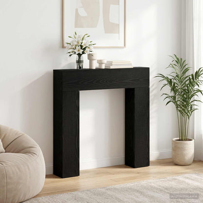 vidaXL Fireplace Surround Black Oak 102 x 18 x 100.5 cm