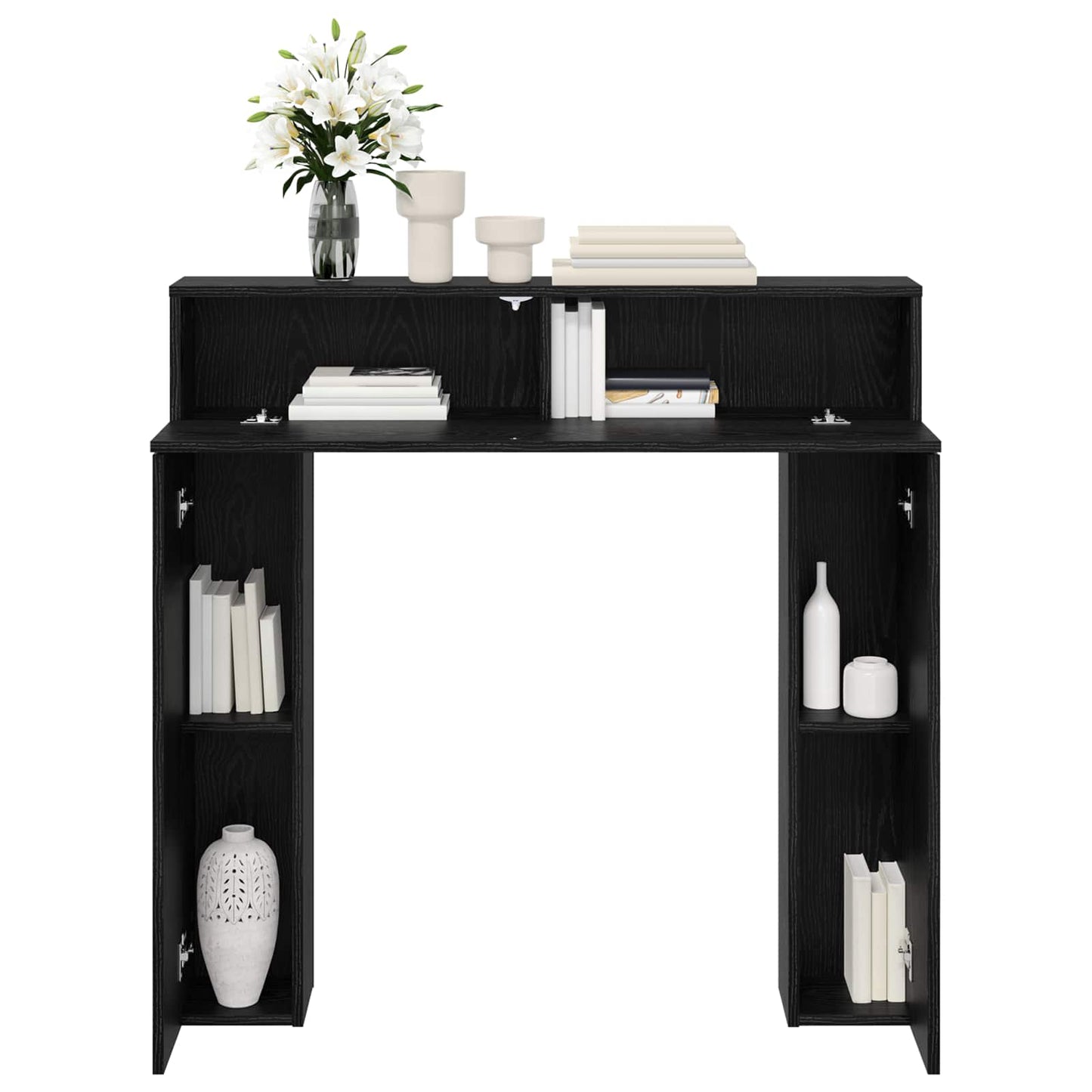 vidaXL Fireplace Surround Black Oak 102 x 18 x 100.5 cm