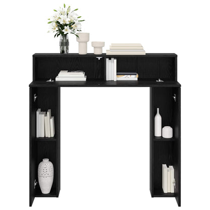 vidaXL Fireplace Surround Black Oak 102 x 18 x 100.5 cm