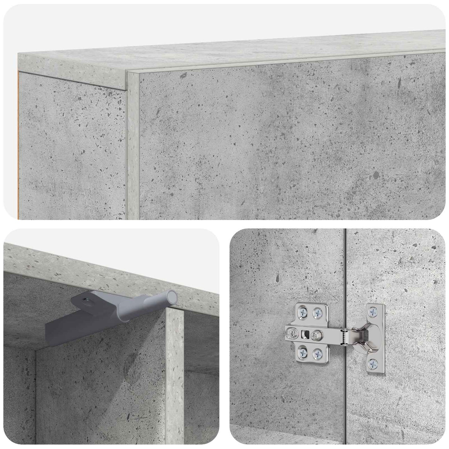 vidaXL Fireplace Surround Concrete Grey 102 x 18 x 100.5 cm