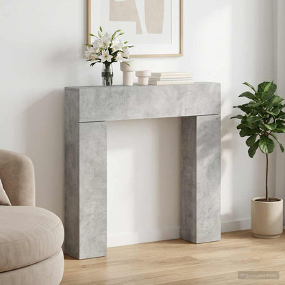vidaXL Fireplace Surround Concrete Grey 102 x 18 x 100.5 cm