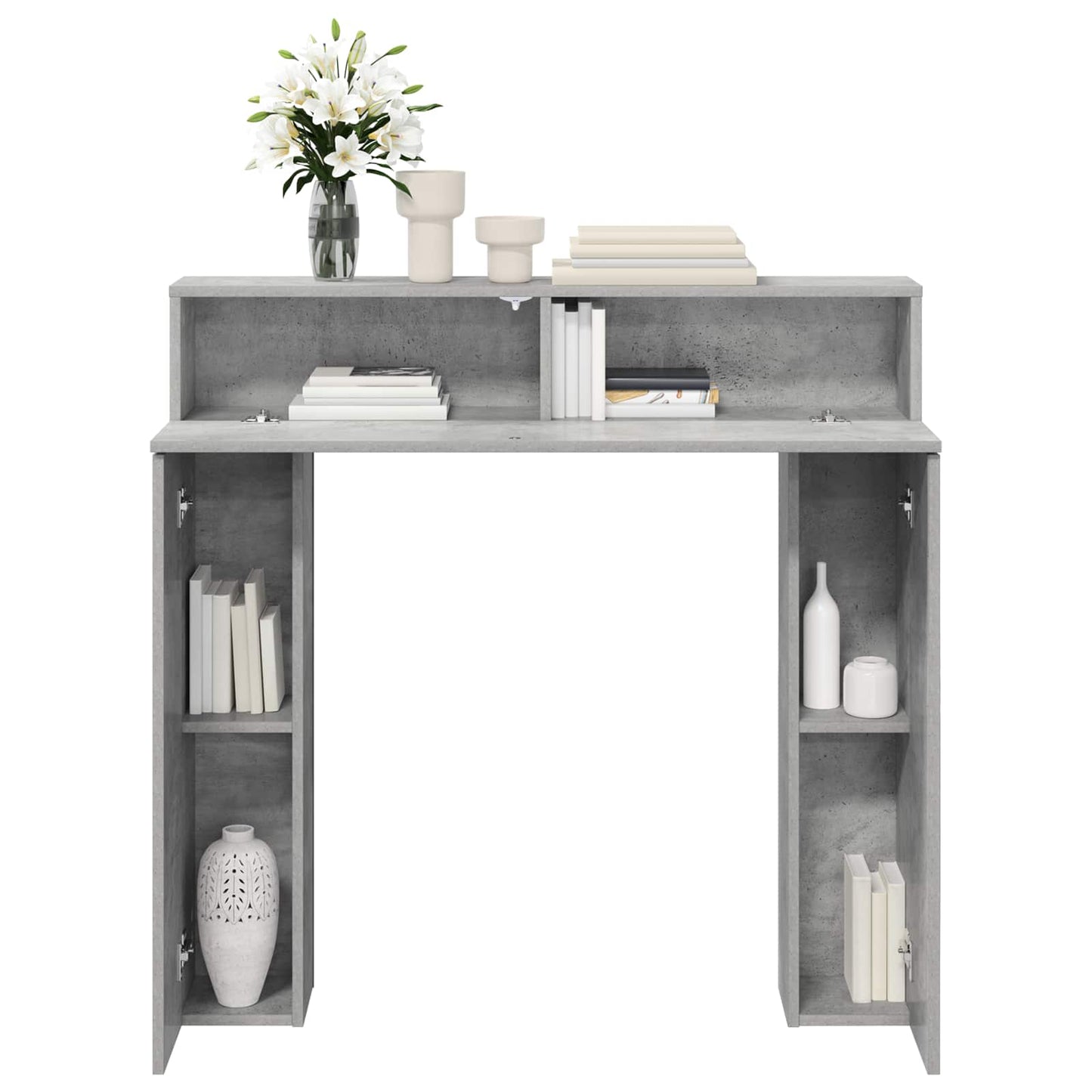 vidaXL Fireplace Surround Concrete Grey 102 x 18 x 100.5 cm