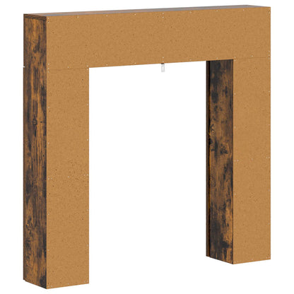 vidaXL Fireplace Surround Smoked Oak 102 x 18 x 100.5 cm
