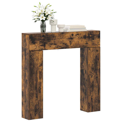 vidaXL Fireplace Surround Smoked Oak 102 x 18 x 100.5 cm