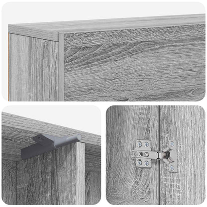 vidaXL Fireplace Surround Grey Sonoma 102 x 18 x 100.5 cm