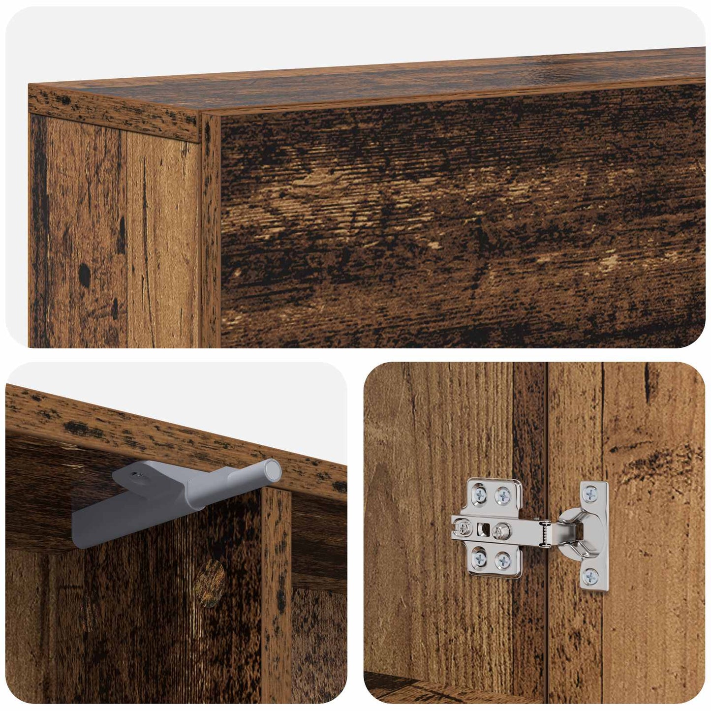vidaXL Fireplace Surround Old Wood 102 x 18 x 100.5 cm Engineered Wood