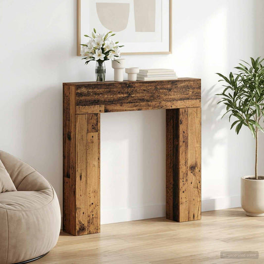 vidaXL Fireplace Surround Old Wood 102 x 18 x 100.5 cm Engineered Wood