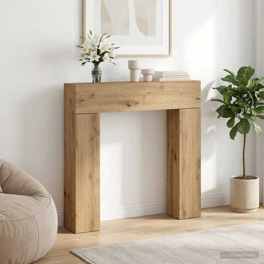 vidaXL Fireplace Surround Artisan Oak 102 x 18 x 100.5 cm