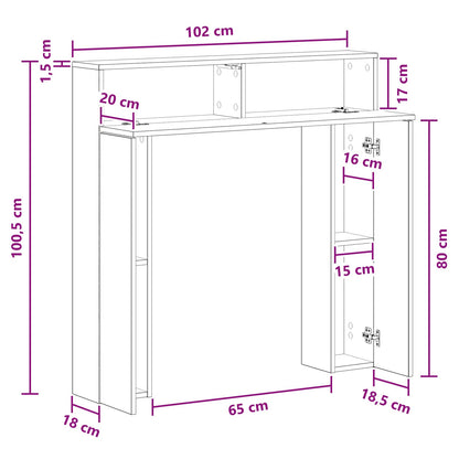 vidaXL Fireplace Surround Artisan Oak 102 x 18 x 100.5 cm