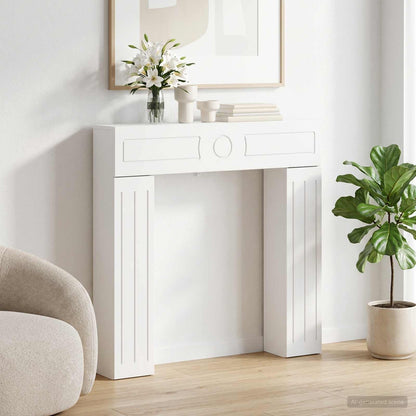 vidaXL Fireplace Surround White 102 x 18 x 100.5 cm Engineered Wood