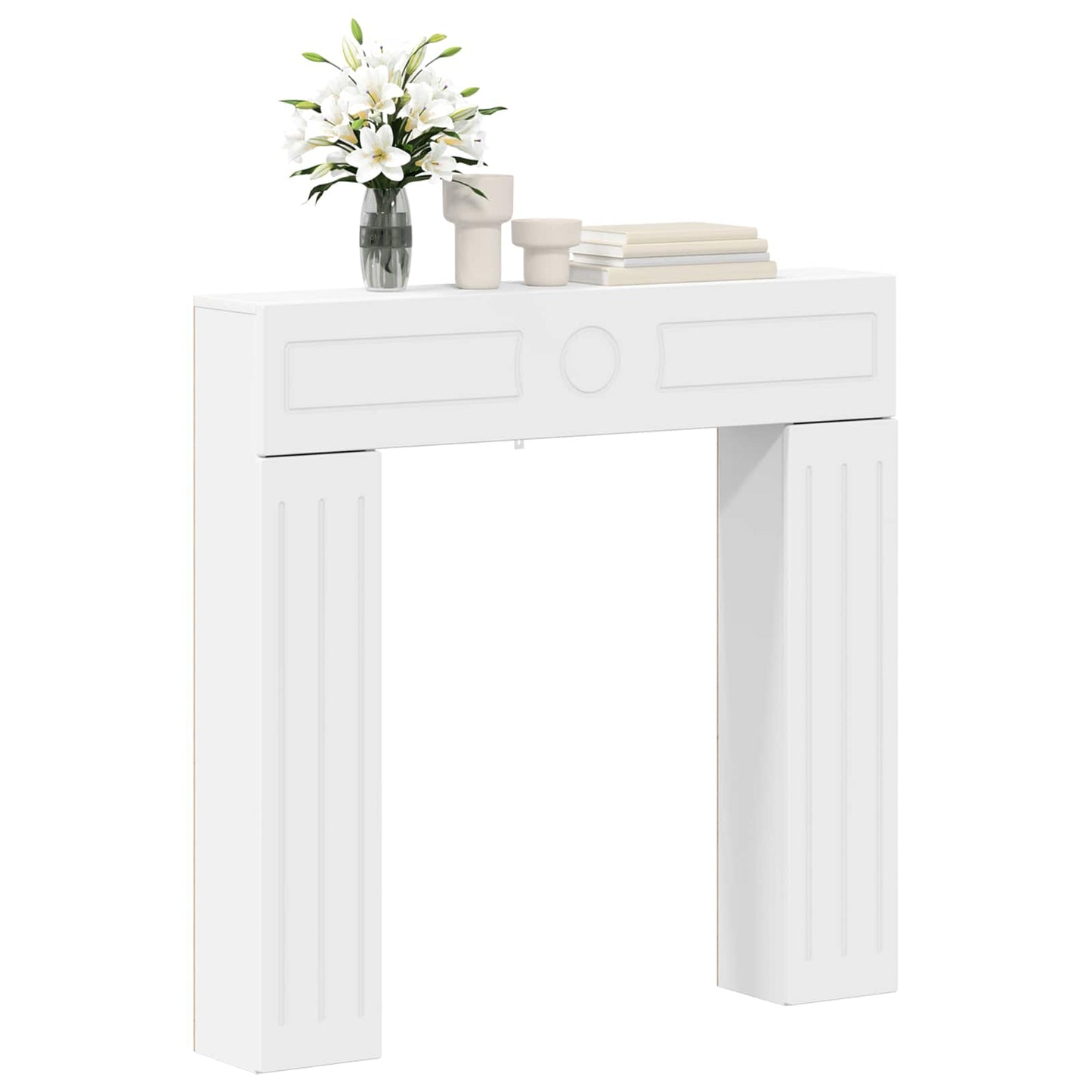 vidaXL Fireplace Surround White 102 x 18 x 100.5 cm Engineered Wood