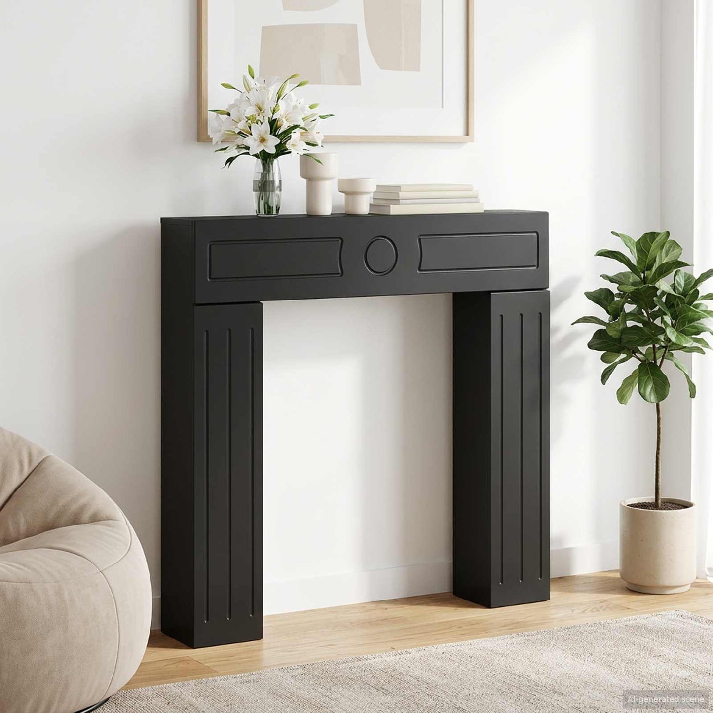 vidaXL Fireplace Surround Black 102 x 18 x 100.5 cm Engineered Wood