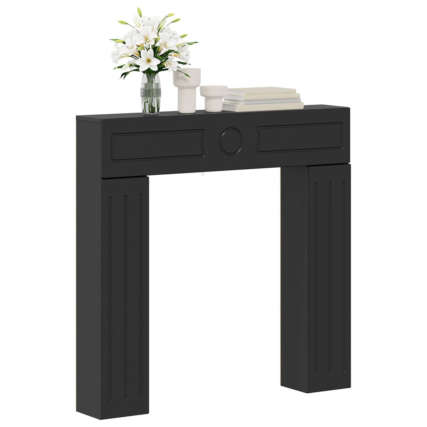vidaXL Fireplace Surround Black 102 x 18 x 100.5 cm Engineered Wood