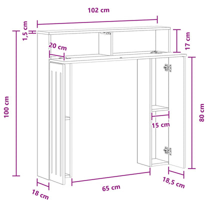 vidaXL Fireplace Surround Black 102 x 18 x 100.5 cm Engineered Wood