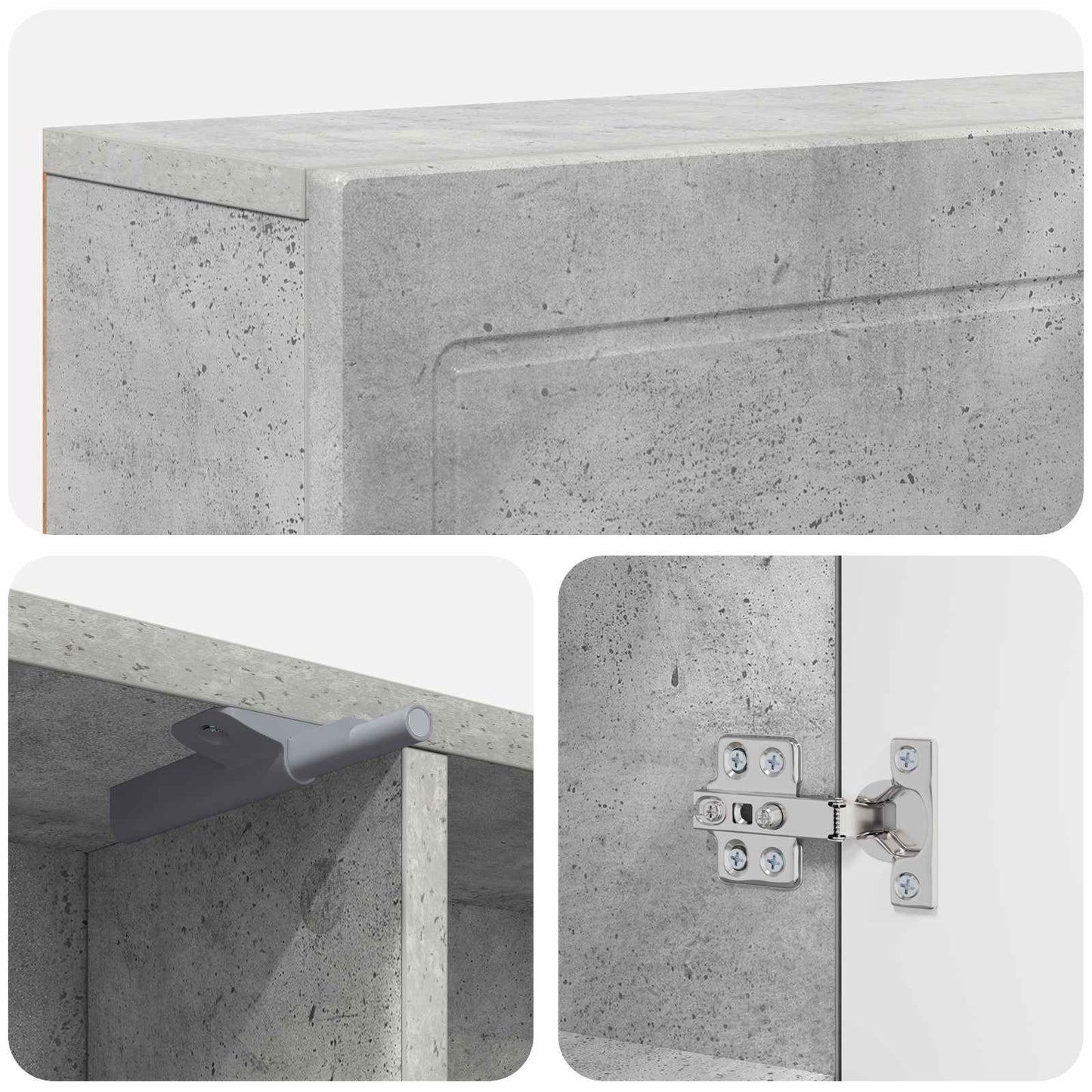 vidaXL Fireplace Surround Concrete Grey 102 x 18 x 100.5 cm