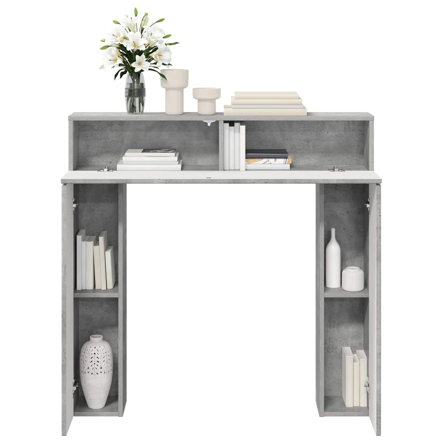 vidaXL Fireplace Surround Concrete Grey 102 x 18 x 100.5 cm