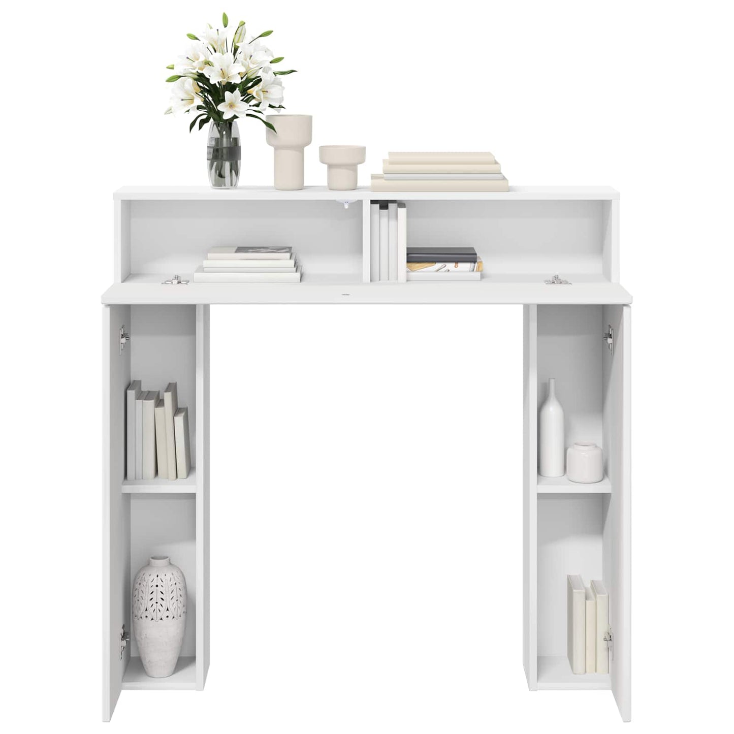 vidaXL Fireplace Surround Gloss White 102 x 18 x 100.5 cm