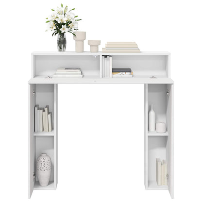 vidaXL Fireplace Surround Gloss White 102 x 18 x 100.5 cm