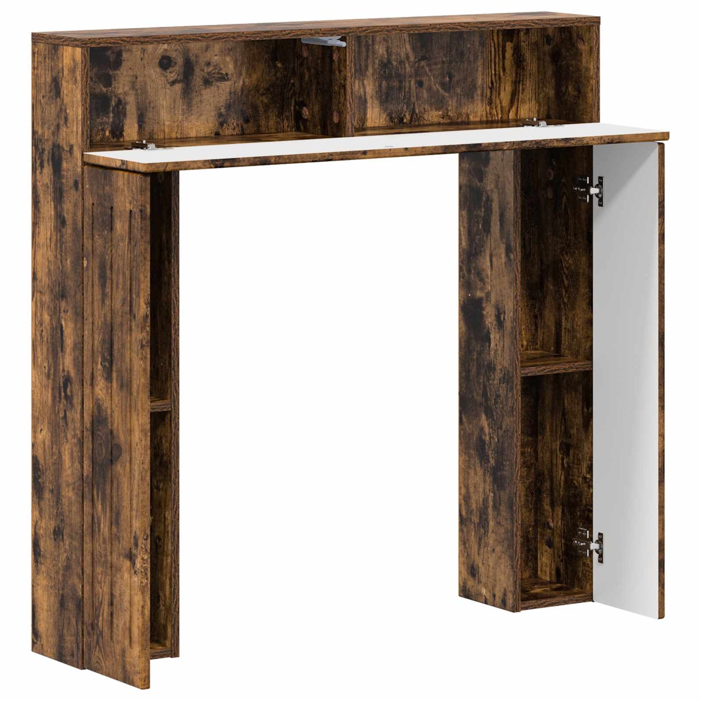 vidaXL Fireplace Surround Smoked Oak 102 x 18 x 100.5 cm