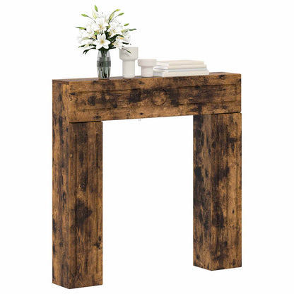 vidaXL Fireplace Surround Smoked Oak 102 x 18 x 100.5 cm