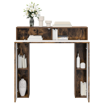 vidaXL Fireplace Surround Smoked Oak 102 x 18 x 100.5 cm