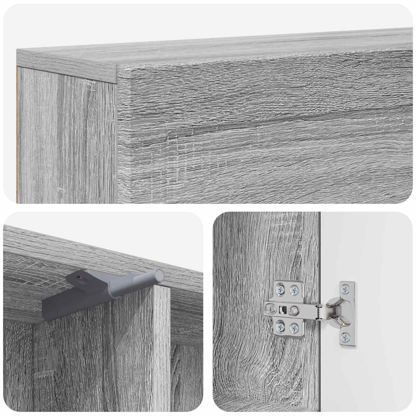 vidaXL Fireplace Surround Grey Sonoma 102 x 18 x 100.5 cm