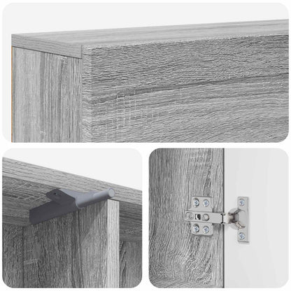 vidaXL Fireplace Surround Grey Sonoma 102 x 18 x 100.5 cm