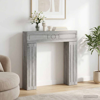 vidaXL Fireplace Surround Grey Sonoma 102 x 18 x 100.5 cm