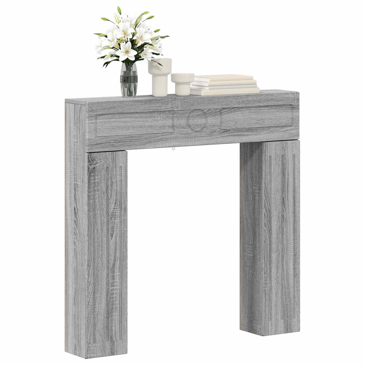 vidaXL Fireplace Surround Grey Sonoma 102 x 18 x 100.5 cm