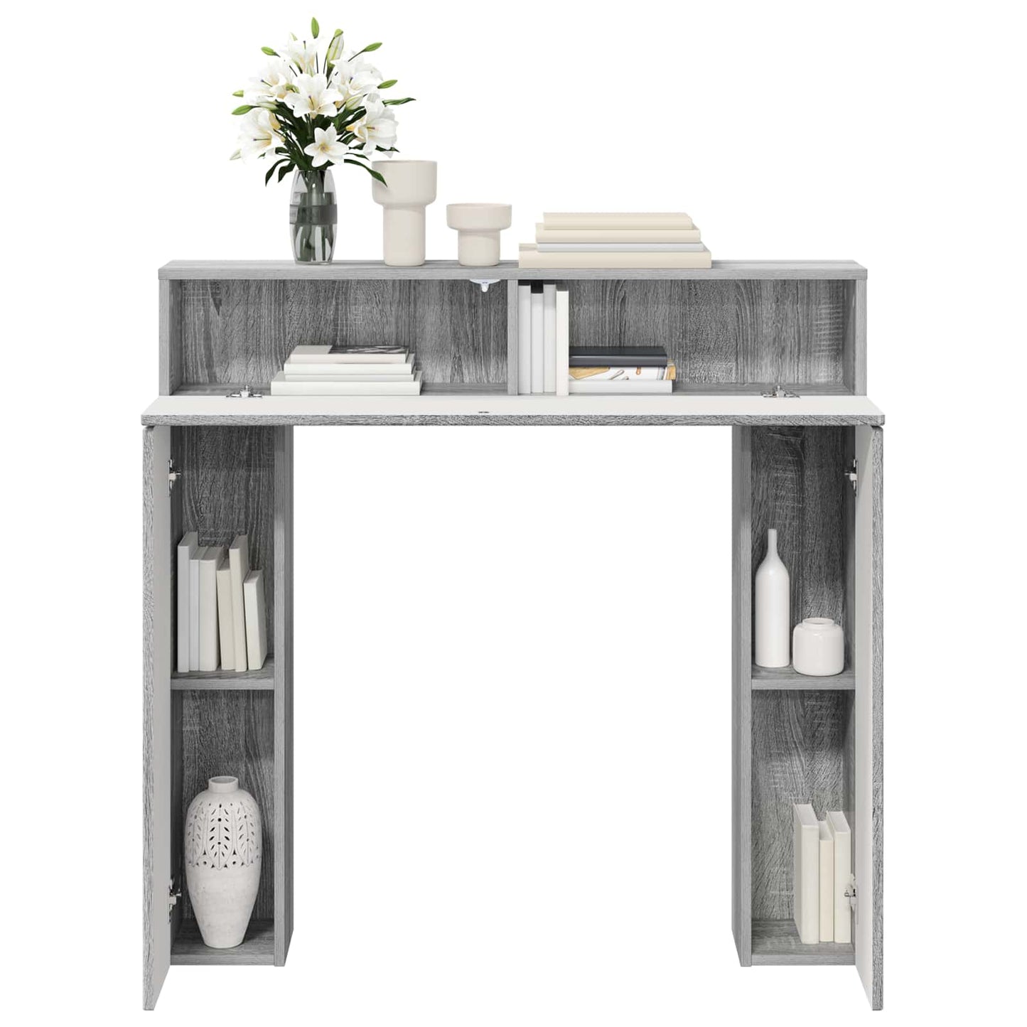 vidaXL Fireplace Surround Grey Sonoma 102 x 18 x 100.5 cm