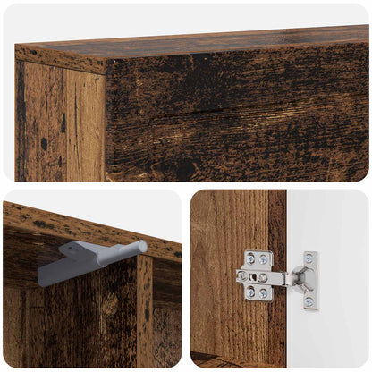 vidaXL Fireplace Surround Old Wood 102 x 18 x 100.5 cm Engineered Wood