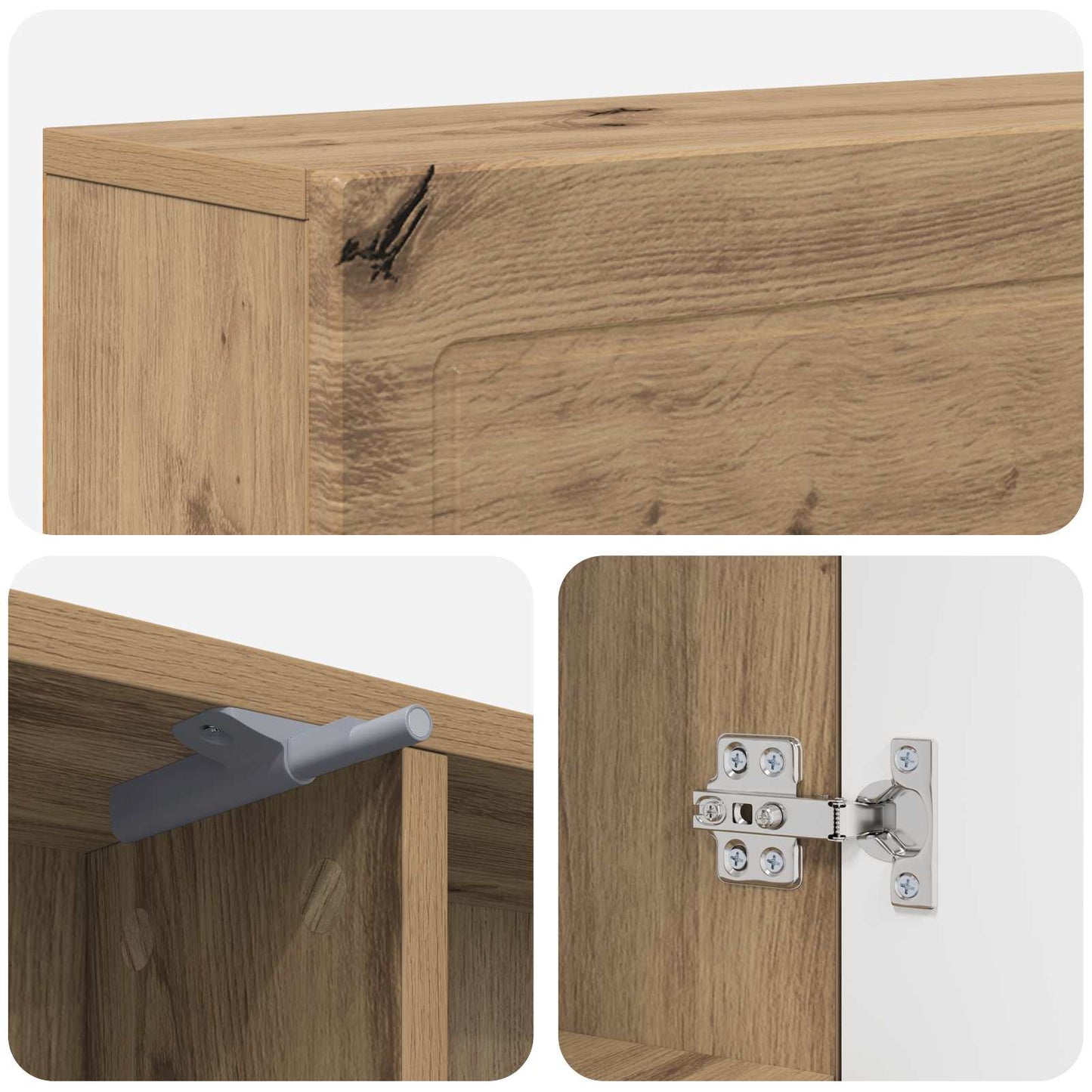 vidaXL Fireplace Surround Artisan Oak 102 x 18 x 100.5 cm