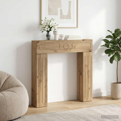vidaXL Fireplace Surround Artisan Oak 102 x 18 x 100.5 cm
