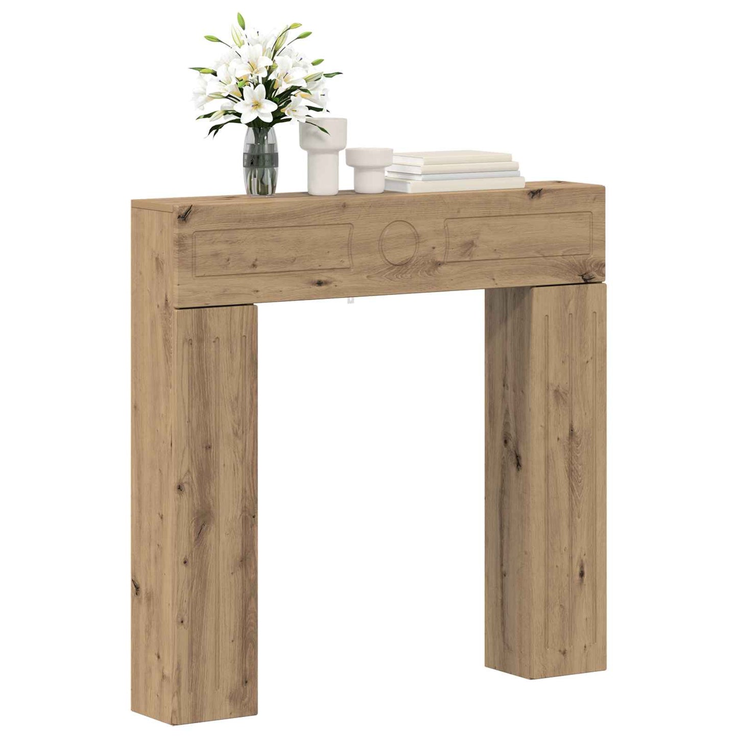 vidaXL Fireplace Surround Artisan Oak 102 x 18 x 100.5 cm