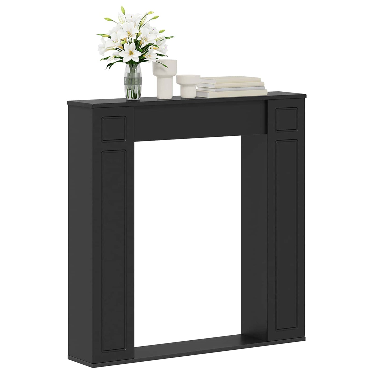 vidaXL Fireplace Surround Black 100 x 20 x 100 cm Engineered Wood