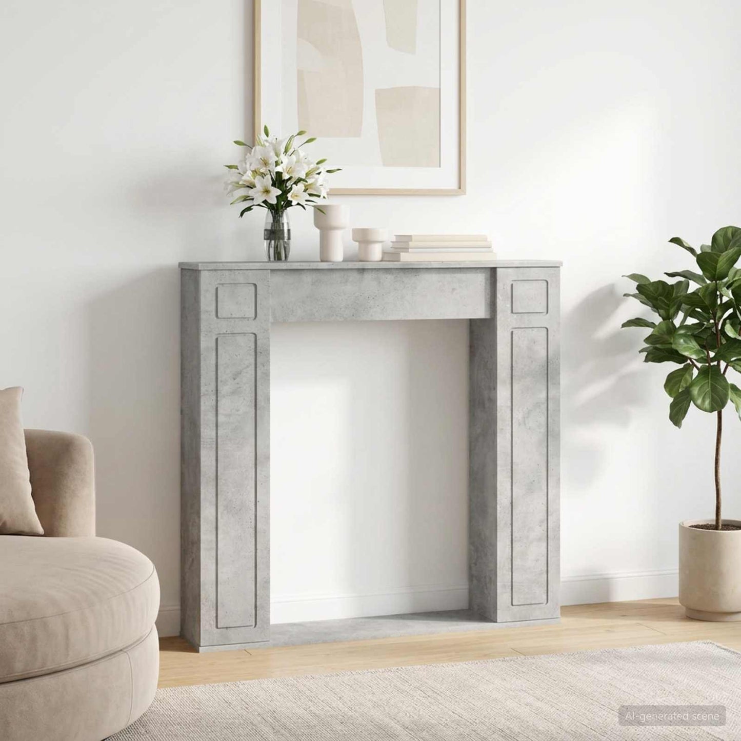 vidaXL Fireplace Surround Concrete Grey 100 x 20 x 100 cm