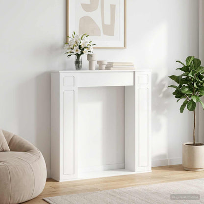 vidaXL Fireplace Surround Gloss White 100 x 20 x 100 cm