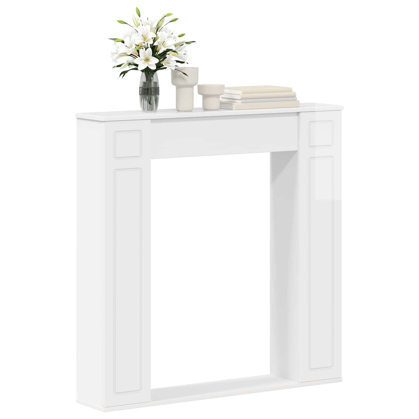 vidaXL Fireplace Surround Gloss White 100 x 20 x 100 cm