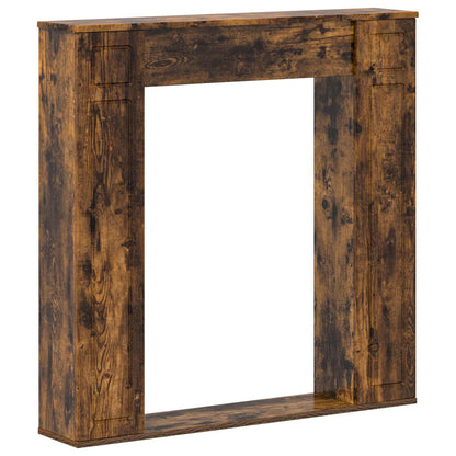 vidaXL Fireplace Surround Smoked Oak 100 x 20 x 100 cm Engineered Wood