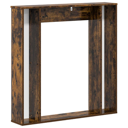 vidaXL Fireplace Surround Smoked Oak 100 x 20 x 100 cm Engineered Wood