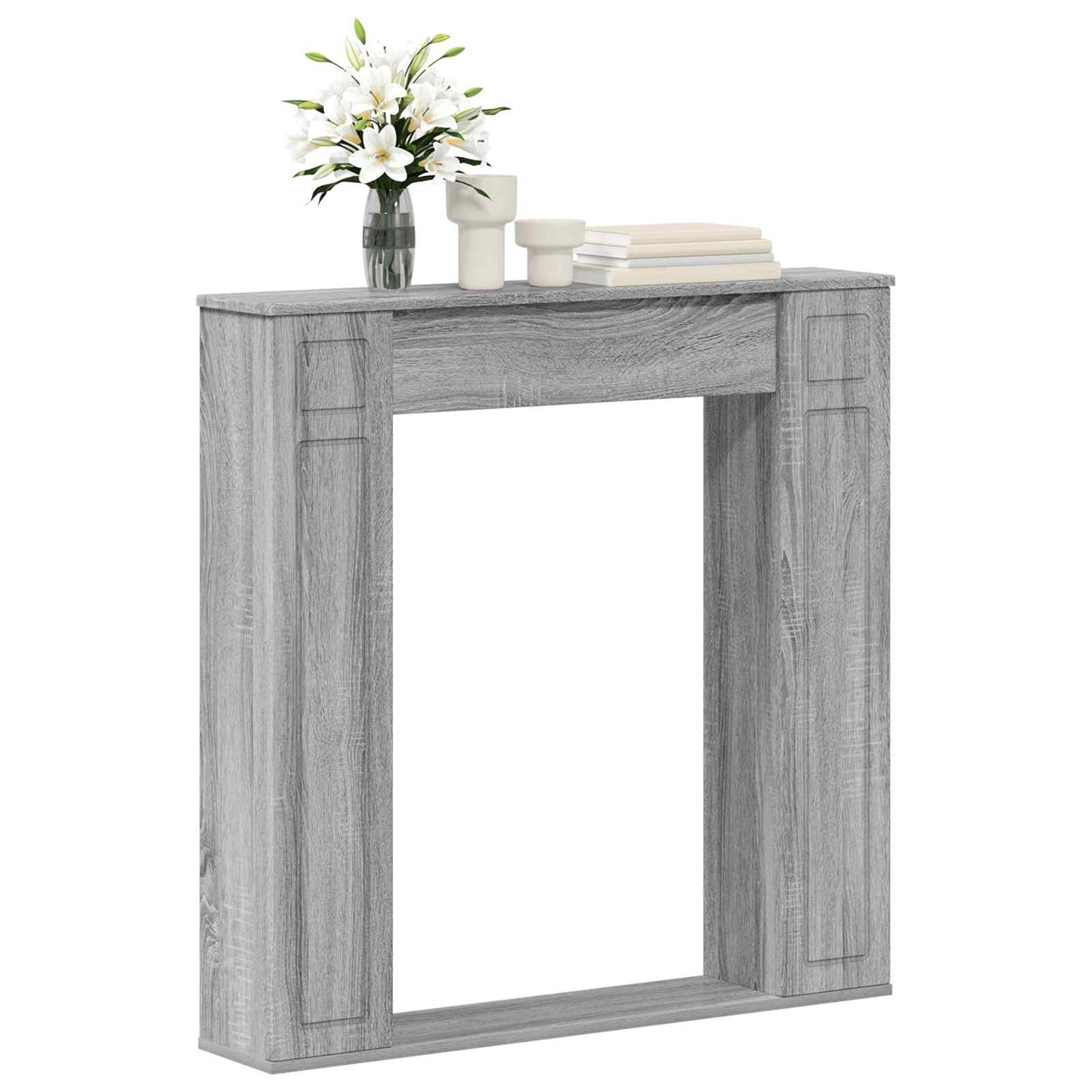 vidaXL Fireplace Surround Grey Sonoma 100 x 20 x 100 cm