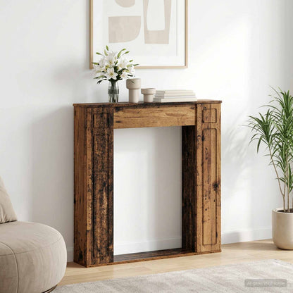 vidaXL Fireplace Surround Old Wood 100 x 20 x 100 cm Engineered Wood