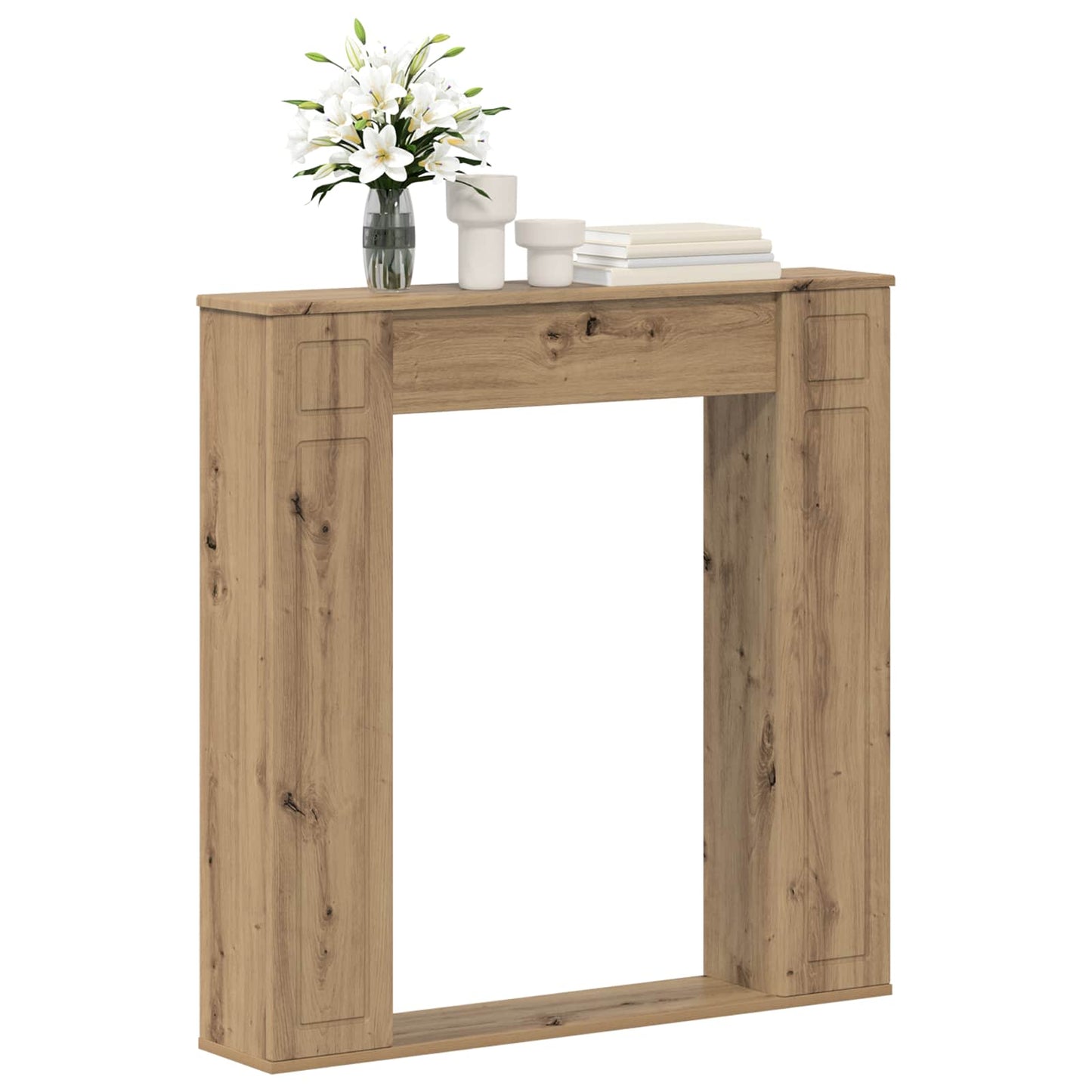 vidaXL Fireplace Surround Artisan Oak 100 x 20 x 100 cm